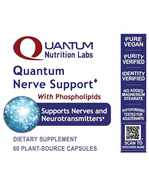 Quantum Nutrition Labs Nerve Support - Nerve Health Supplements, Brain Supplements, Nootropic with Rhodiola Rosea, Brain & Nerve Health - 60 Vegetarian Capsules Quantum NutritionBuy Supplements Australia