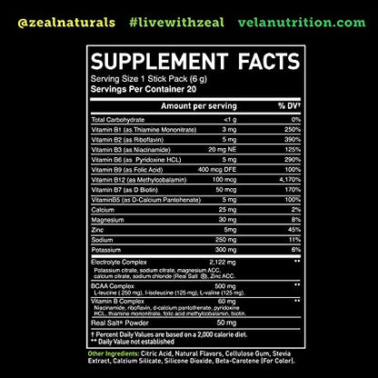 Enhanced Electrolyte Powder Stick Packs (Lemon Lime - 20 Packets) Sugar Free Zeal NaturalsBuy Supplements Australia