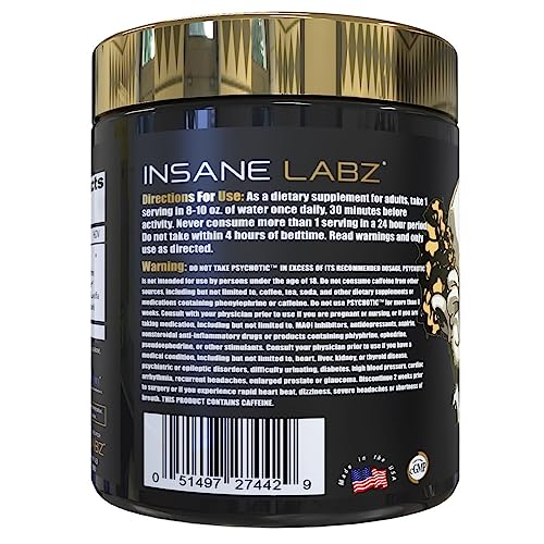 Insane Labz Psychotic Gold, High Stimulant Pre Workout Powder, Extreme Lasting Energy Insane LabzBuy Supplements Australia