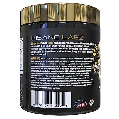 Insane Labz Psychotic Gold, High Stimulant Pre Workout Powder, Extreme Lasting Energy Insane LabzBuy Supplements Australia