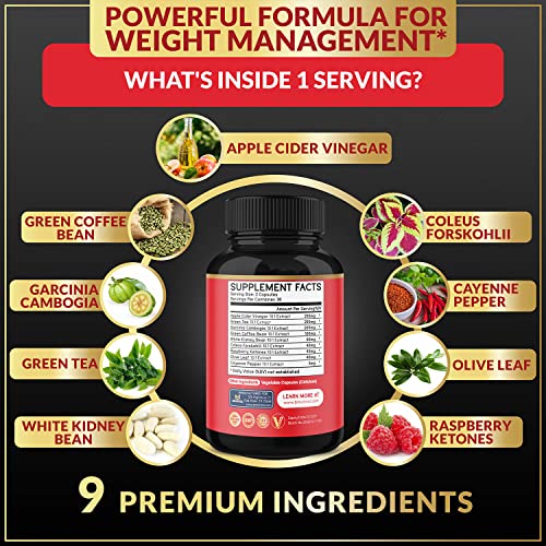 Fat Burner for Women, 9-in-1 Powerful Blend of Apple Cider Vinegar, Green Tea, Garcinia Cambogia BMVINVOLBuy Supplements Australia