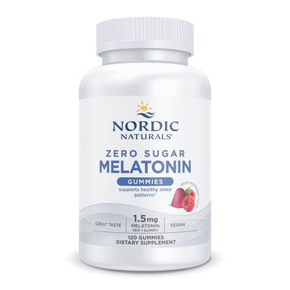 Nordic Naturals Zero Sugar Melatonin Gummies, Raspberry - 120 Gummies - 1.5 mg Melatonin - Great Taste - Restful Sleep, Antioxidant Support - Non-GMO, Vegan - 120 Servings Nordic NaturalsBuy Supplements Australia