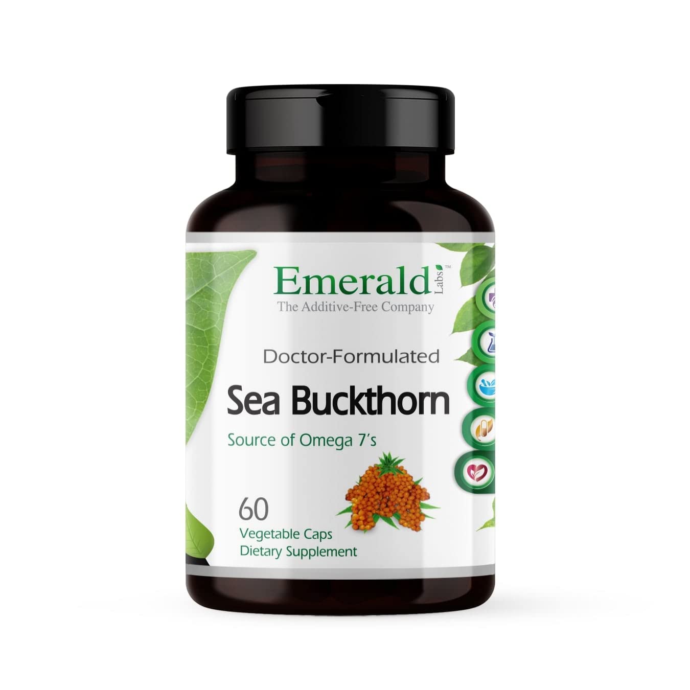 EMERALD LABS Sea Buckthorn - Dietary Supplement with Vitamins C, E & Omega 7 - Supports Adrenal, Energy, Skin & Immune Health - 60 Vegetable Capsules (30-Day Supply) EMERALD LABSBuy Supplements Australia