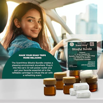 ScentWow® Aromatherapy Car Diffuser Refill Essential Oil Bundle with Three Refill Pads and 10ml Bottles Belle AromaBuy Supplements Australia