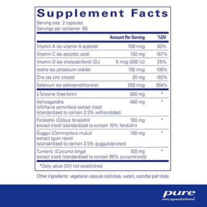 Pure Encapsulations Thyroid Support Complex - Hypoallergenic Supplement with Herbs Pure EncapsulationsBuy Supplements Australia