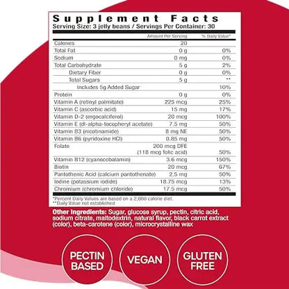 VitaDrops Multivitamin Jelly Beans, Women & Men, Source of Vitamin A C D E B-3 B-6 & Biotin, Supports Immune System, Pectin Based VitaDropsBuy Supplements Australia