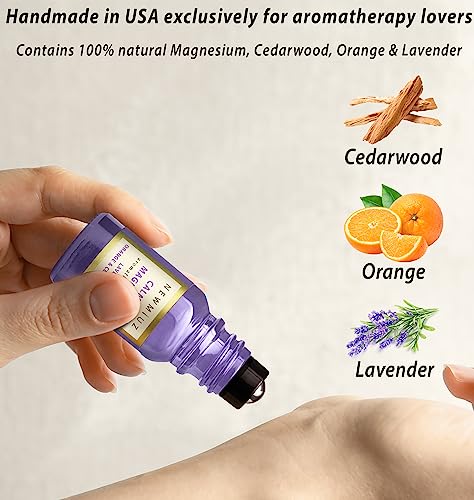 Calm Magnesium Roller Lavender Orange Cedarwood Essential Oil Roll On Calming Aromatherapy Self Care New MiuzBuy Supplements Australia