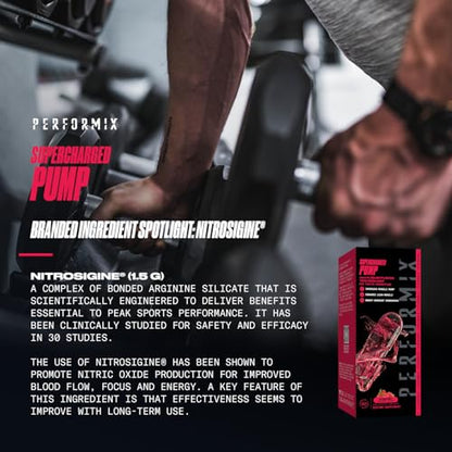 PERFORMIX Supercharged Pump - Nitrosigine® and Betaine Pre Workout Supplement - Muscle Pump Accelerator with Arginine Ethyl Ester - Endurance and Strength Booster for Hardcore Traning (80 Capsules)
