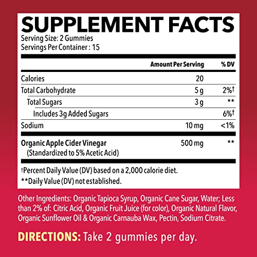 HAVASU NUTRITION Organic Apple Cider Vinegar Gummies with The Mother | Metabolism Stomach Control & Energy Support | Vegan & Non-GMO Natural Apple Flavor | 30 Count HAVASU NUTRITIONBuy Supplements Australia