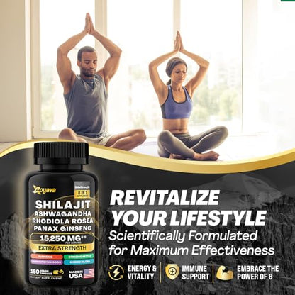Zoyava Shilajit 9000MG Radiant Health Blend Ashwagandha 2000MG Rhodiola Rosea ZoyavaBuy Supplements Australia