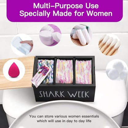 MISTOD Tampons Holder for Bathroom, Pad and Tampon Organizer with Tray Lid, Wooden Feminine MISTODBuy Supplements Australia