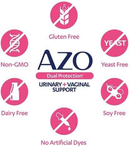 AZO Boric Acid Vaginal Suppositories, 30 Count + AZO Dual Protection, 30 Count, Urinary + Vaginal Support* AZOBuy Supplements Australia