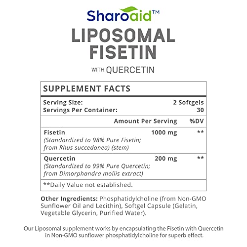 Sharoaid Liposomal Fisetin with Quercetin Supplements 1200 mg per Serving,High Absorpti SharoaidBuy Supplements Australia