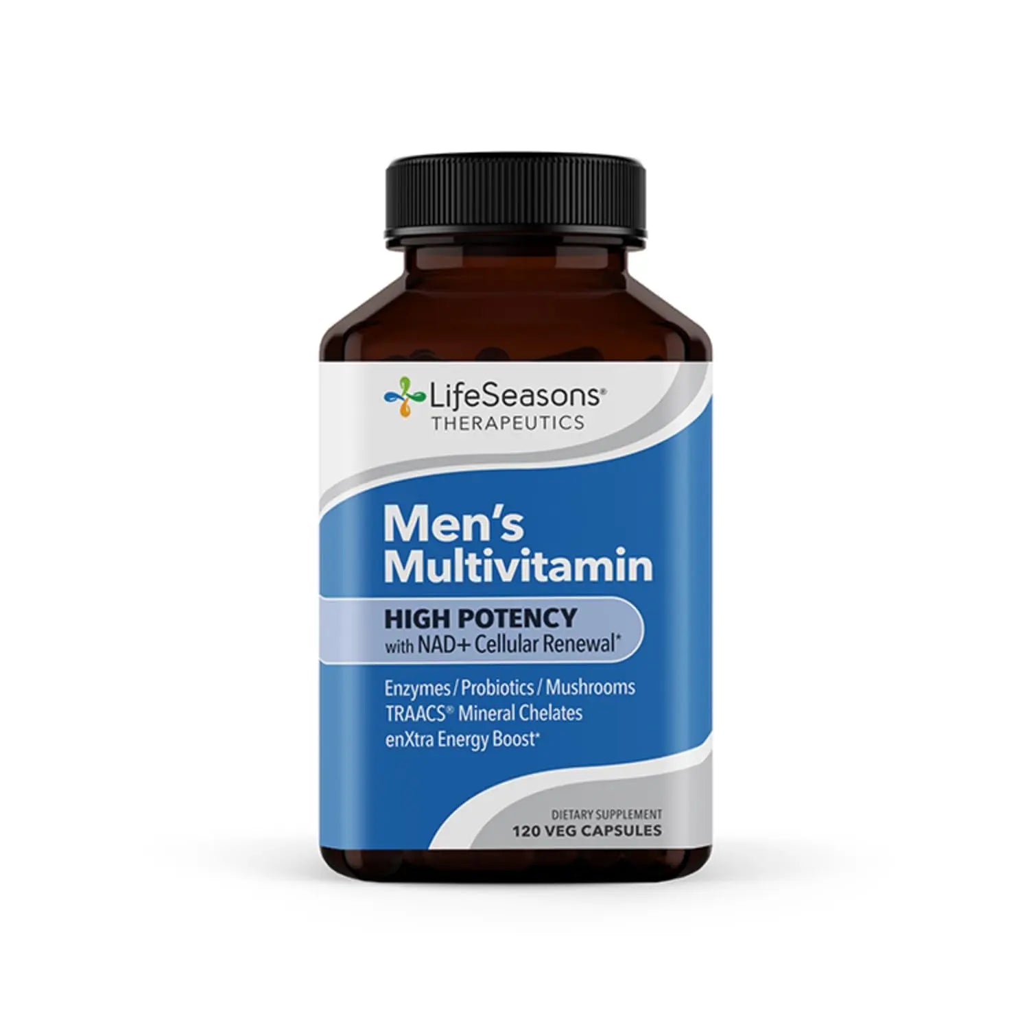 LifeSeasons Men's Multivitamin – High Potency with 21 Vitamins & Minerals, PureWay-C®, NAD+, Active B-Vitamins, TRAACS® Chelates LifeSeasons