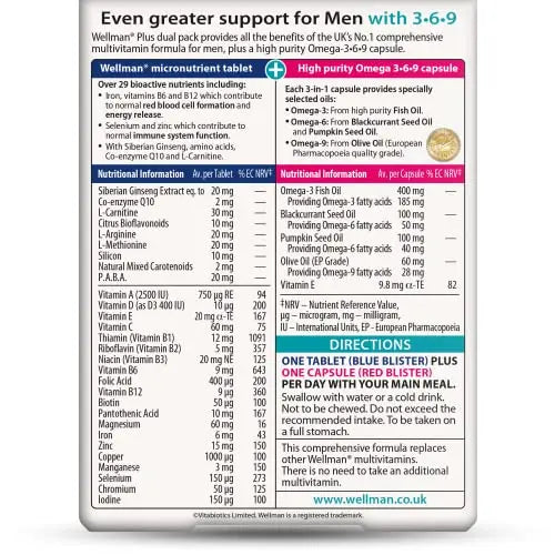 Vitabiotics Ltd Vitabiotics Wellman Plus, 56 Tablets/Capsules WellmanBuy Supplements Australia