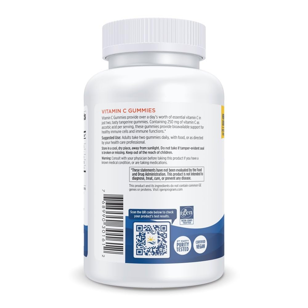 Nordic Naturals Vitamin C Gummies, Tart Tangerine - 120 Gummies - 250 mg Vitamin C - Immune Support, Antioxidant Protection, Child Growth & Development - Non-GMO, Vegan - 60 Servings (Pack of 2) Nordic NaturalsBuy Supplements Australia