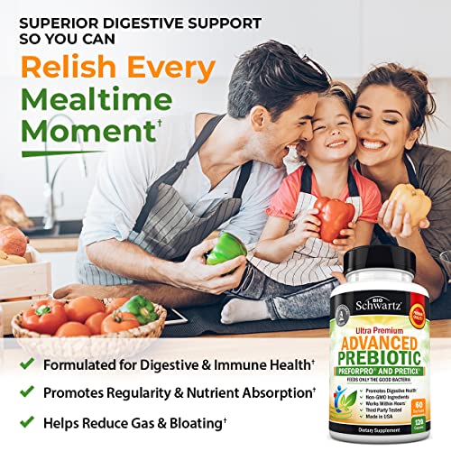 Prebiotics for Advanced Gut Health - Immune System Support & Dietary Fiber BioSchwartzBuy Supplements Australia