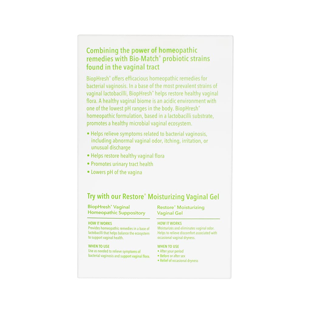 Good Clean Love BiopHresh Vaginal Homeopathic Suppository, Bacterial Vaginosis Treatment for Women Good Clean LoveBuy Supplements Australia
