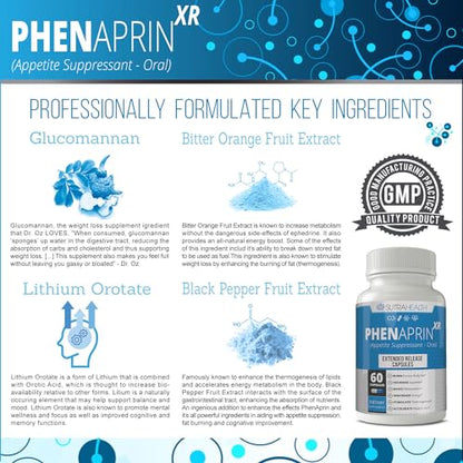 PhenAprin XR Maximum Strength Appetite Suppressant Diet Pills - 2-Pack, Metabolism Boosting SutraHealthBuy Supplements Australia