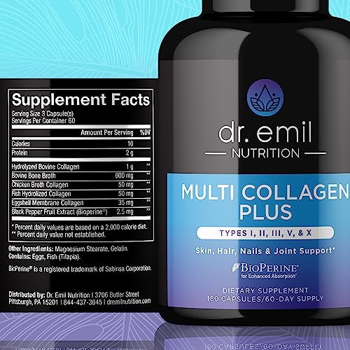 DR EMIL NUTRITION Multi Collagen Pills - 180 Capsules - Collagen Supplements to Support DR EMIL NUTRITIONBuy Supplements Australia