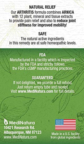 MediNatura T-Relief Extra Strength Arthritis Pain Reliever Arnica +12 Natural Medicines for Joint Soreness Stiffness Aches, Quick Dissolving Pain Relief for Women & Men - 100 Tablets (Pack of 3) MediNaturaBuy Supplements Australia