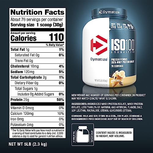Dymatize ISO 100 Protein Powder with 25g of Hydrolyzed 100% Whey Isolate, Vanilla 5 DymatizeBuy Supplements Australia