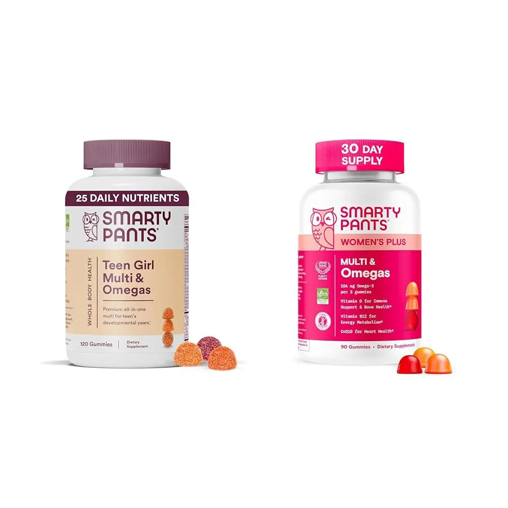 SmartyPants Women's and Teen Girl Multivitamin Gummies Bundle: Omega 3 (DHA/EPA), Methylfolate, CoQ10, Vitamin D3, C, Vitamin B12, B6 SmartyPantsBuy Supplements Australia