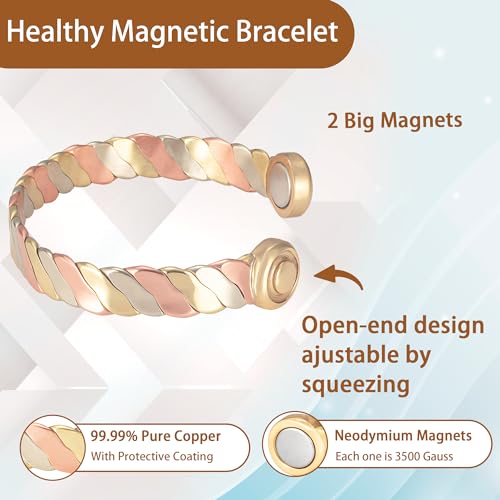 MagVIVACE Women Copper Magnetic Bracelet for Arthritis, Pure Copper Jewelry, Lymph Detox Bracelets MagVIVACEBuy Supplements Australia