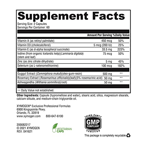 XYMOGEN MedCaps T3 - Thyroid Support Formula with Vitamins + Herbs - Selenium, Zinc XYMOGENBuy Supplements Australia