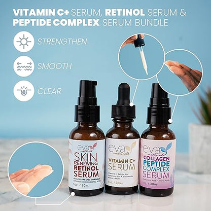 Eva Naturals Anti-Aging Serum Bundle - Vitamin C Serum, Hyaluronic Acid Serum Eva NaturalsBuy Supplements Australia