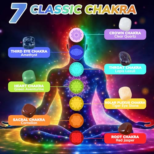 WVIOUOPU Healing Crystals and Chakra Stones Set - 13 Pcs Real Raw Healing Chakra Stones WVIOUOPUBuy Supplements Australia
