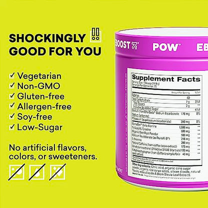 EBOOST POW Natural Pre Workout Powder - 20 Servings - Berry Melon Fizz - Pre Workout EBOOSTBuy Supplements Australia