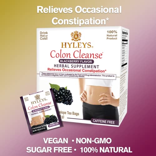 Hyleys Colon Cleanse Tea Blackberry Flavor - 50 Tea Bags (1 Pack) HYLEYSBuy Supplements Australia