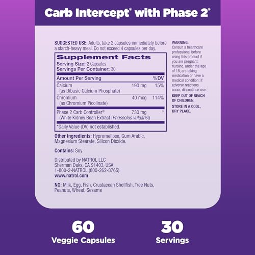 Natrol Carb Intercept with Phase 2 Starch Neutralizer, 60 Capsules NatrolBuy Supplements Australia