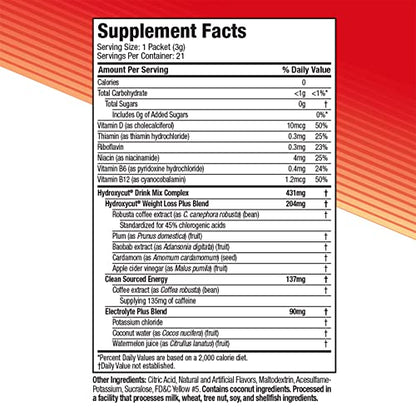 Hydroxycut Drink Mix Weight Loss Supplements, Lemonade, 21 Count (Pack of 1) HydroxycutBuy Supplements Australia