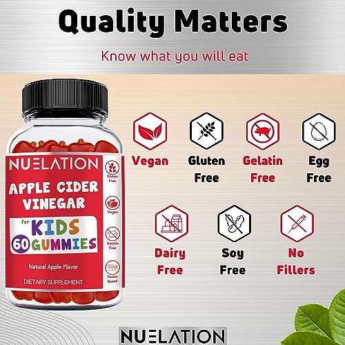NUELATION Apple Cider Vinegar Gummies for Kids, 60 Servings. Gluten Free, Vegan and Gelatin NUELATIONBuy Supplements Australia
