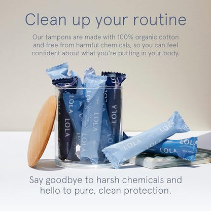 LOLA Organic Cotton Tampons, 8 Count - Tampons Regular, Period Feminine Hygiene Products LOLABuy Supplements Australia