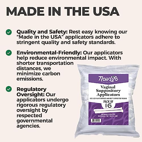 NewLife Naturals Disposable Plastic Vaginal Suppository Applicators - Fits Most Boric Acid Suppositories NewLife NaturalsBuy Supplements Australia