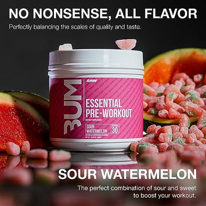 RAW Essential Pre-Workout Powder (Sour Watermelon) - Chris Bumstead Sports Nutrition RAWBuy Supplements Australia