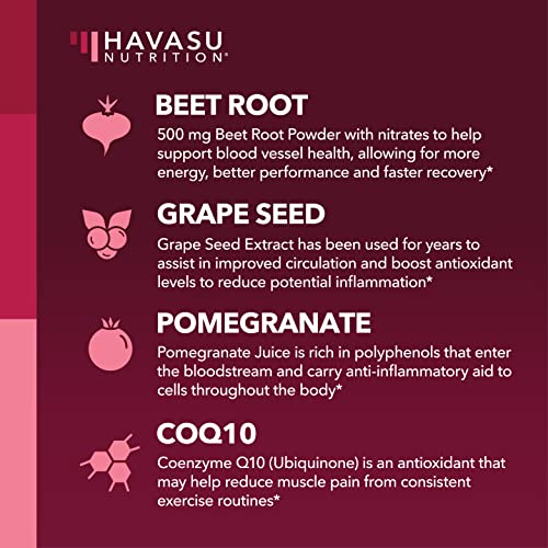 Beet Root + COQ10 Gummies Nitric Oxide Booster for Healthy Energy & Circulation Support HAVASU NUTRITIONBuy Supplements Australia