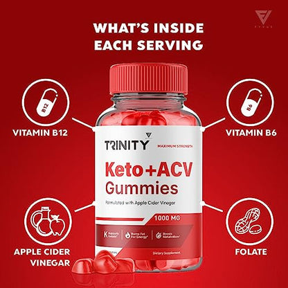(3 Pack) Trinity Keto, Trinity Keto ACV Gummies - Trinity Keto ACV Gummies Advanced Apple FyvusBuy Supplements Australia