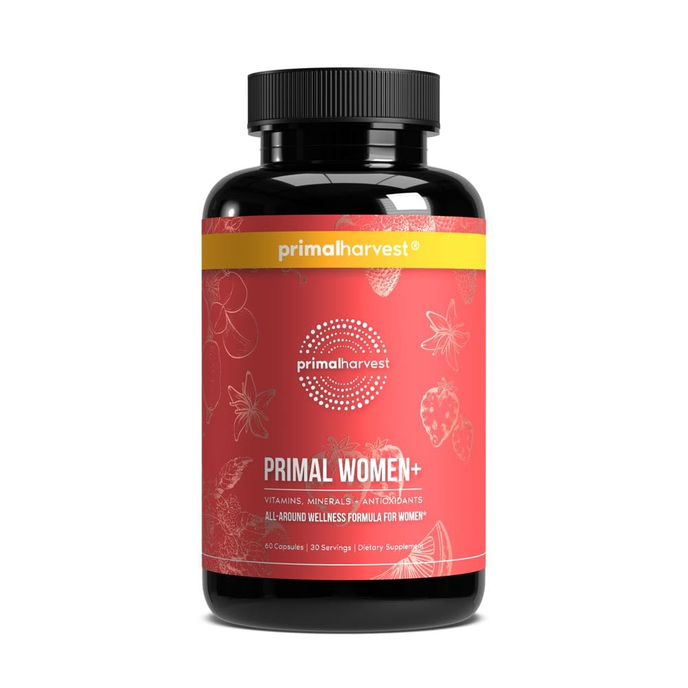 Primal Harvest Women+, Woman's Multivitamin Vitamin A, Vitamin C, Vitamin D and E, Vitamin B12, B6, Biotin