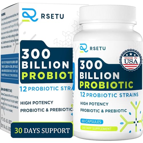 Probiotics for Women Men: 300 Billion CFU Probiotic High Potency + 12 Strains Organic 