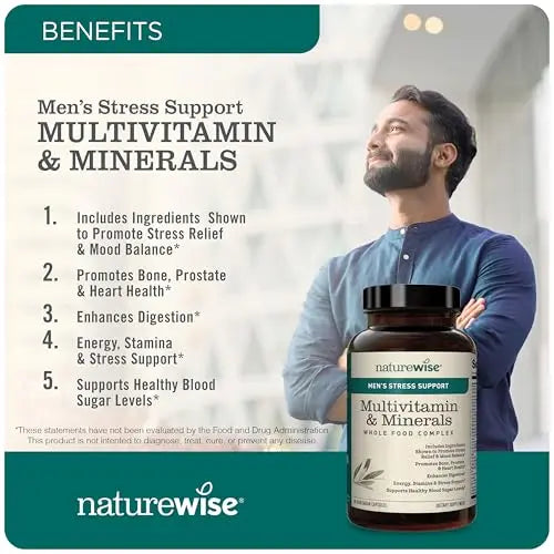 NatureWise Multivitamin for Men + Stress Support + Fulvic Ionic Minerals + Probiotics for Immunity, Male Health NatureWiseBuy Supplements Australia