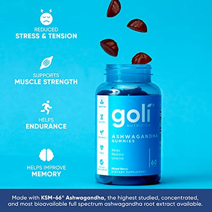 Goli Ashwagandha & Vitamin D Gummy 120 Count - Relax. Restore. Unwind GoliBuy Supplements Australia