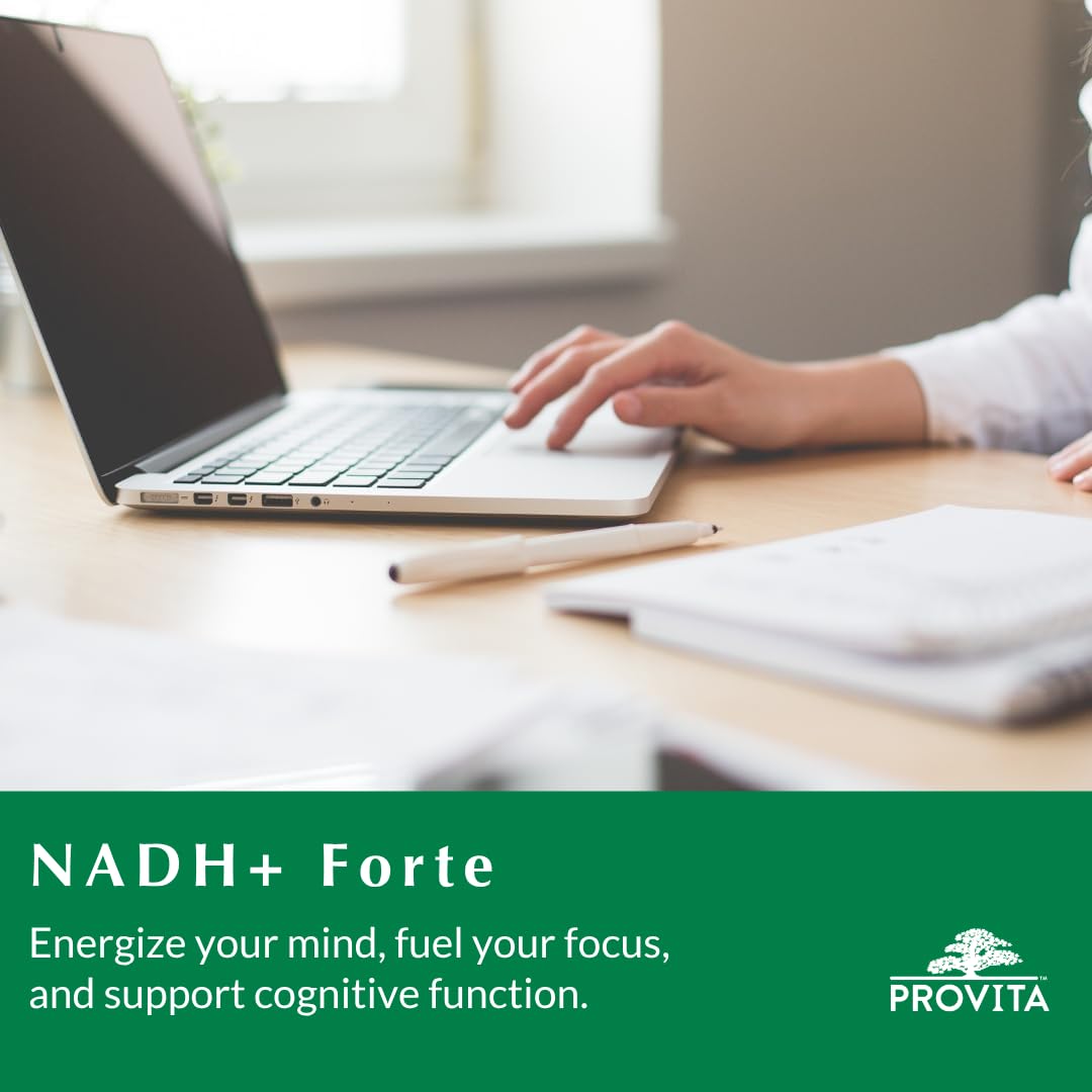 PROVITA NADH+ Forte | Cognitive Support Supplement with NADH, Coenzyme Q10 & Chlorophyll | Energy Support, Focus, Mental Clarity & Brain Health | Vegan Capsules | High Absorption Cellular Formula PROVITABuy Supplements Australia