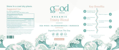 Trinity Blend Superfood -Sea Moss, Bladderwrack and Burdock Root Supplement for Overall Health Support, Hair, Skin and Nails 60ct The Good MossBuy Supplements Australia