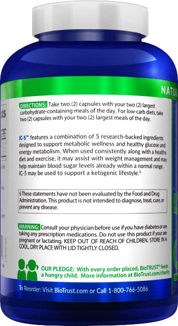 BioTrust IC-5 Keto and Carb Management Supplement, Metabolic Support BioTrustBuy Supplements Australia